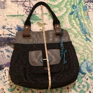 Fossil Key-per black shoulder bag EUC